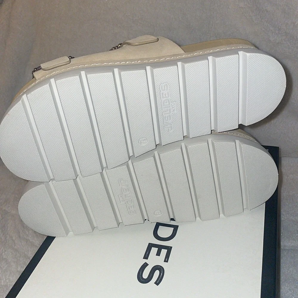 NWT J/SLIDES RICE Sand Suede Sandal - Picture 14 of 15